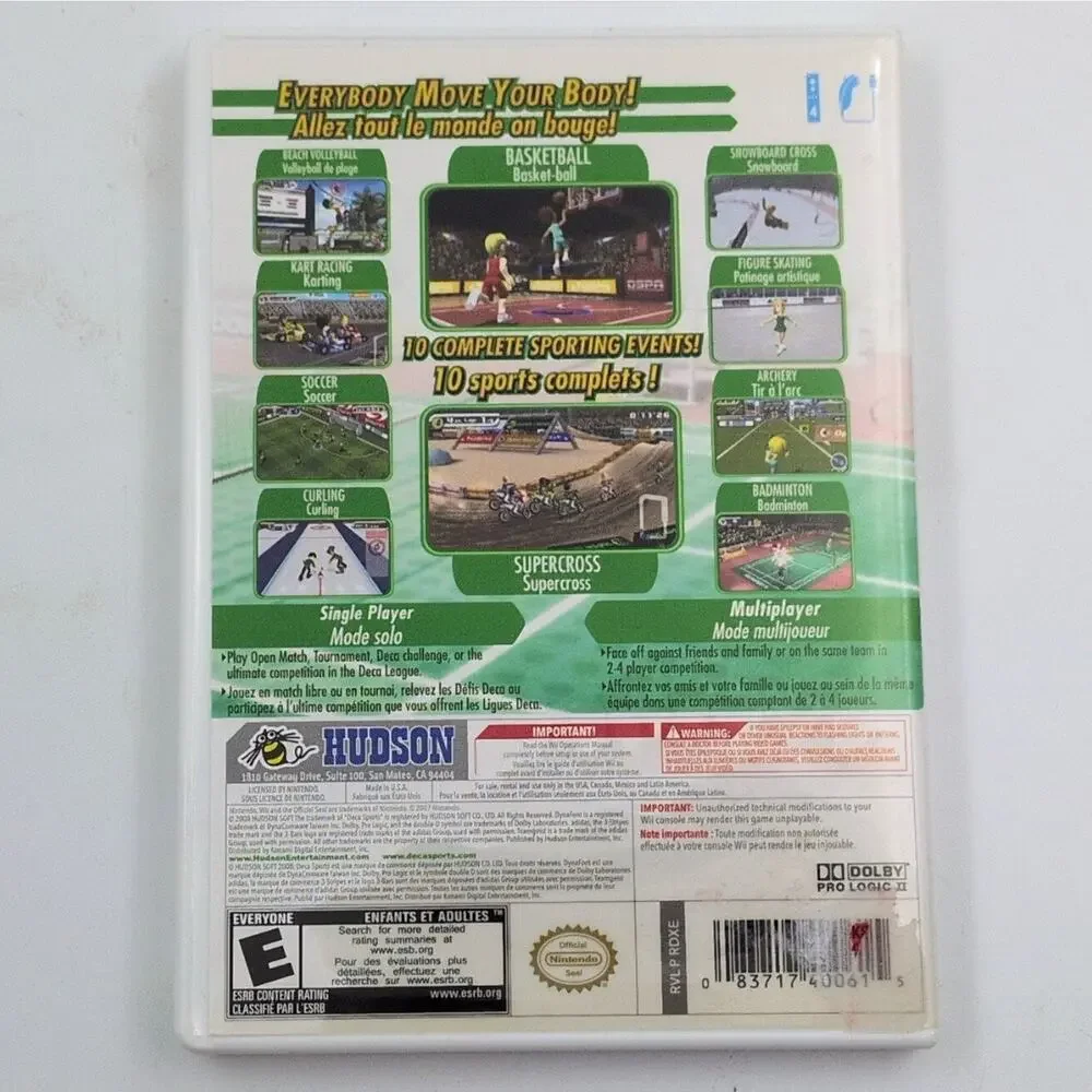 Deca Sports Fan Favorites! Nintendo Wii Video Game Multiplayer 10 Sports